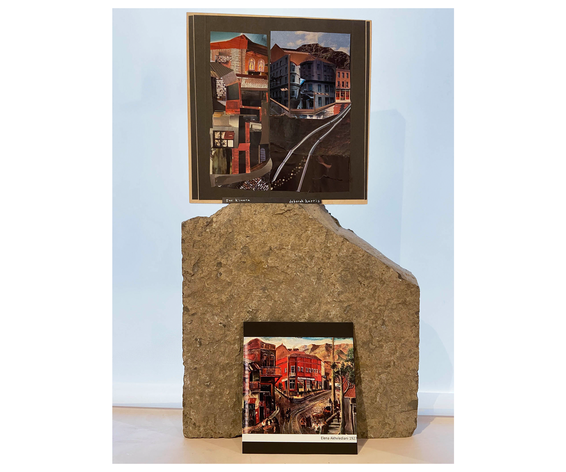 Collage left by Sae Kimura, right by deborah harris, painting by Elena Akhvlediani 1927