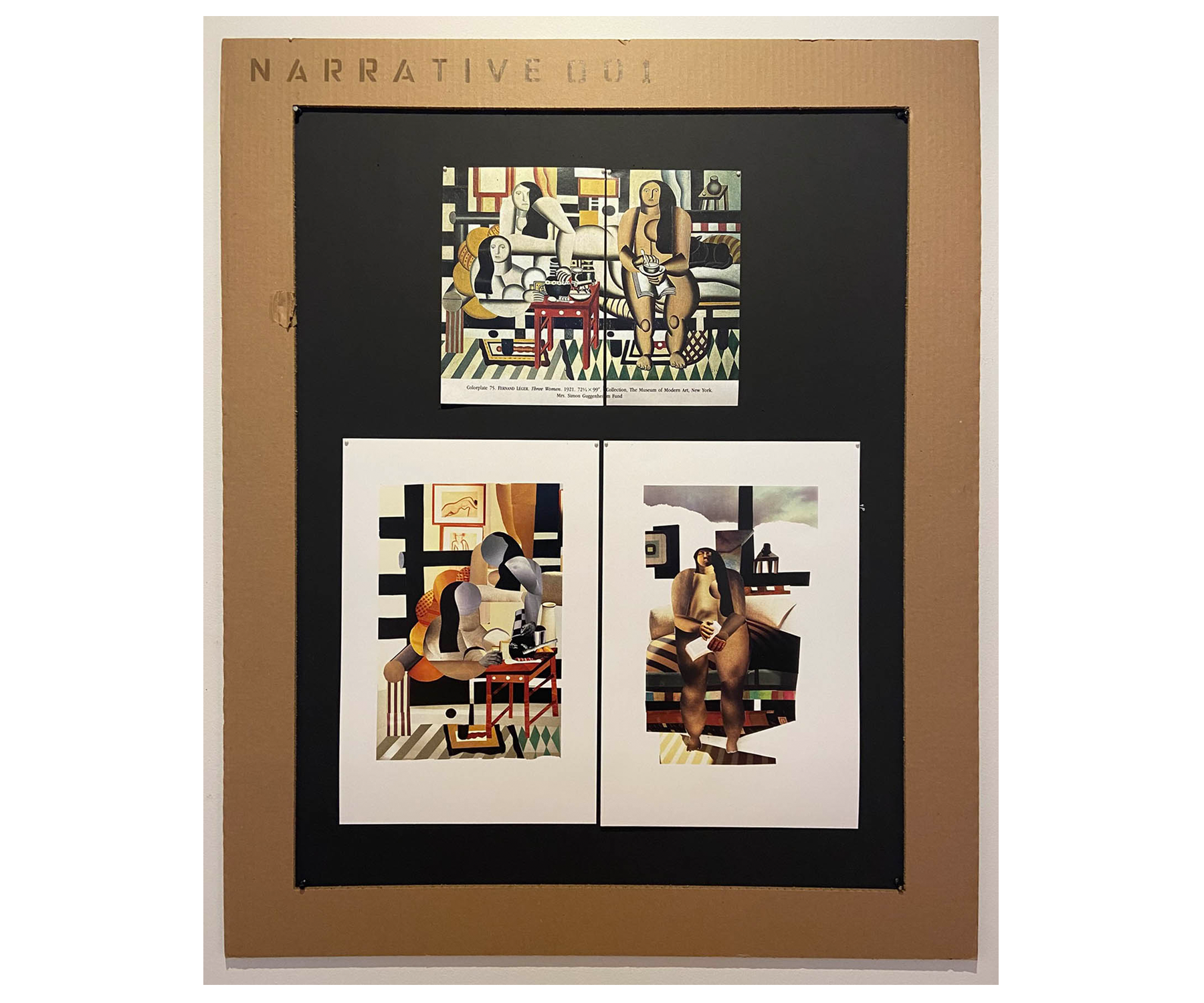 Painting by Fernand Leger 1921, Collage left by Sae Kimura, right by deborah harris