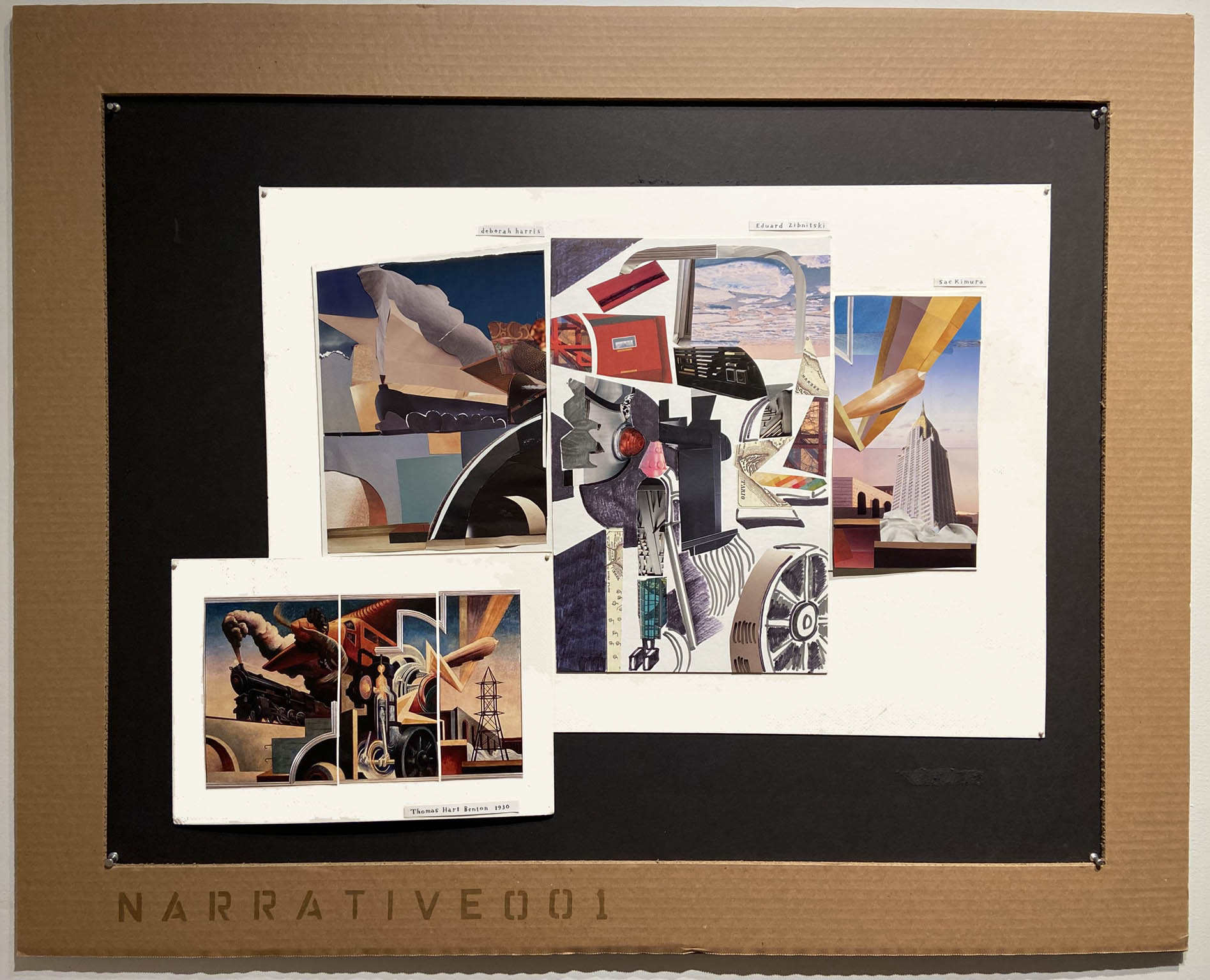 Painting by Thomas hart Benton 1930, Collage from left by deborah harris, Eduard Zibnitski, Sae Kimura